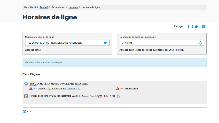 Capture d'écran Triangles d'alerte